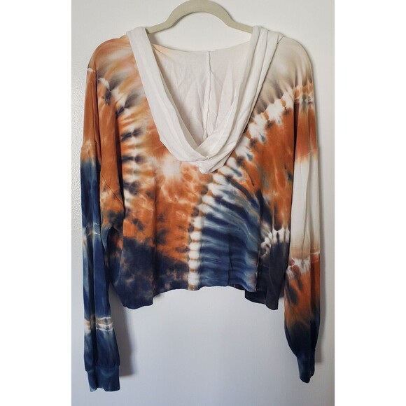 COLSIE Jogger Set XL Pants Cropped Hoodie Top Terry Soft Tie Dye Blue Wh… - Picture 4 of 14